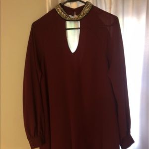 Lulu's red embellished choker dress